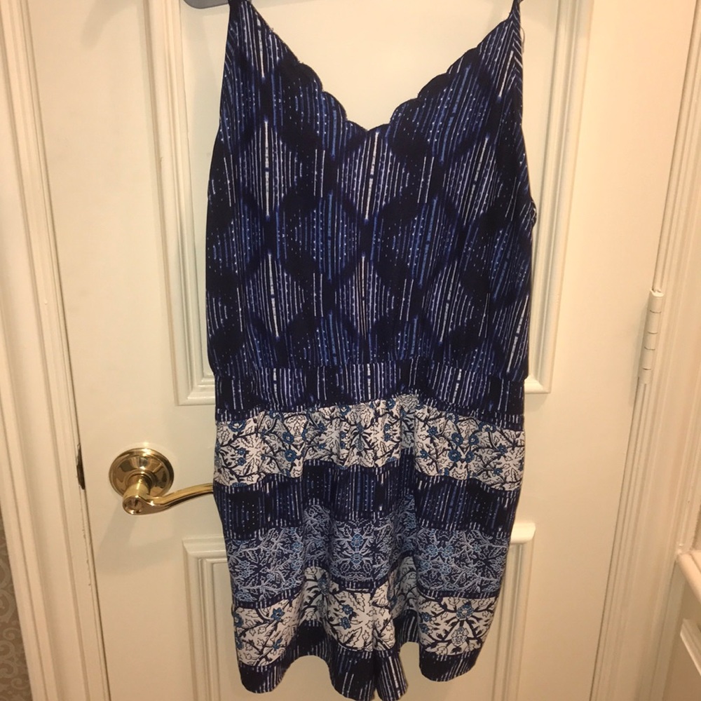 Forever 21 Blue Patterned Romper